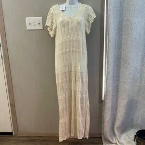 Jessica Simpson Cream Crochet Maxi Dress